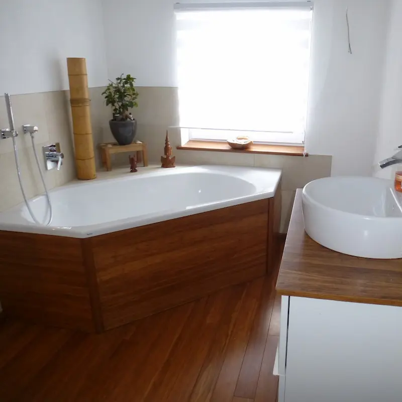 Bambusparkett im Badezimmer