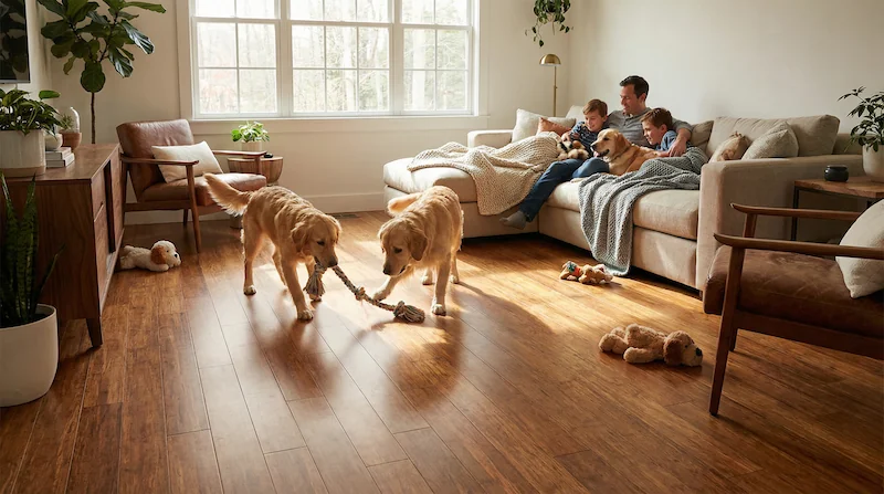 Welches Parkett mit Hund? Warum Bambusparkett ideal ist